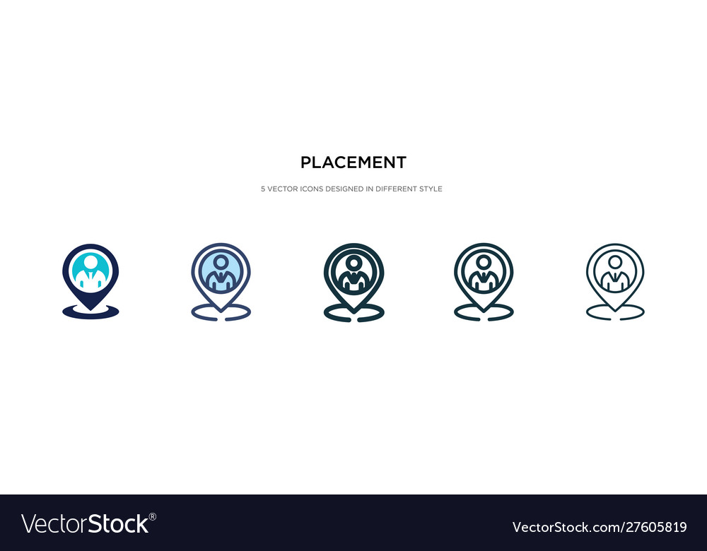 Placement icon in different style two colored vector image Placement icon in different style two colored