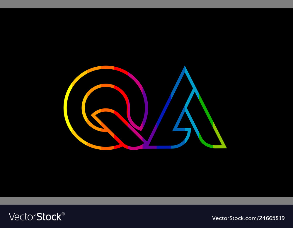 Rainbow color colored colorful alphabet letter qa