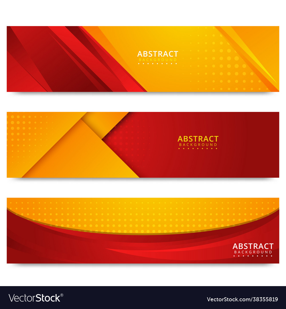 Red and yellow abstract background banner Vector Image