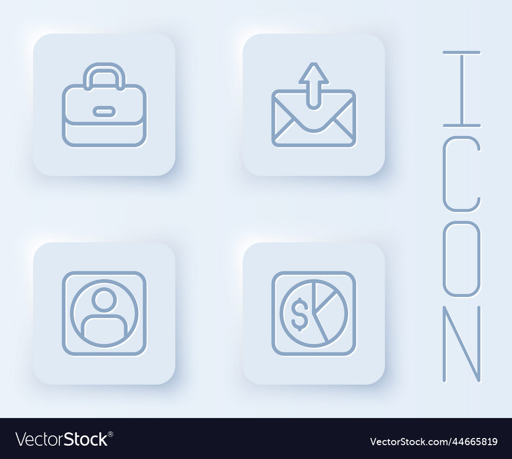 Set line briefcase mail and e-mail create vector image Set line briefcase mail and e-mail create