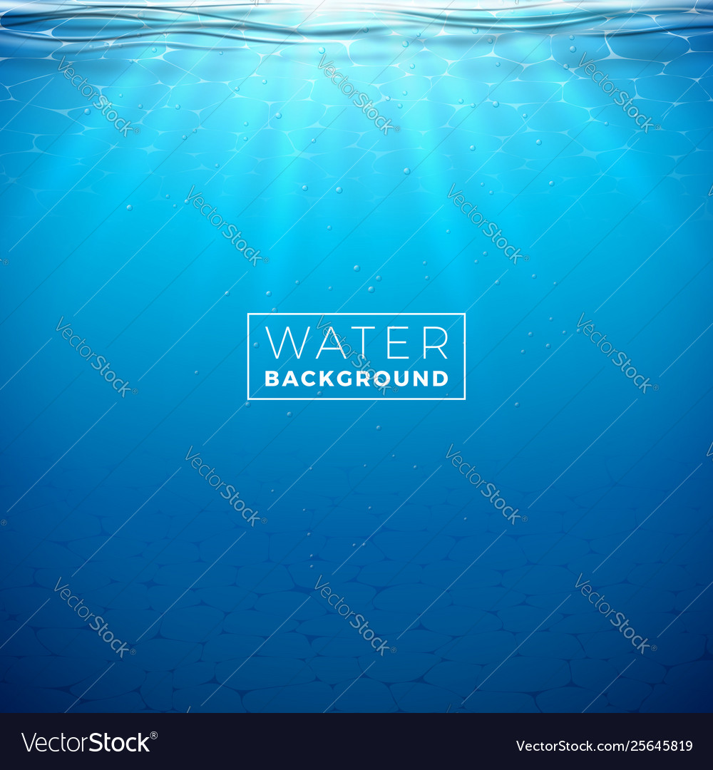 Underwater blue ocean background design vector image Underwater blue ocean background design