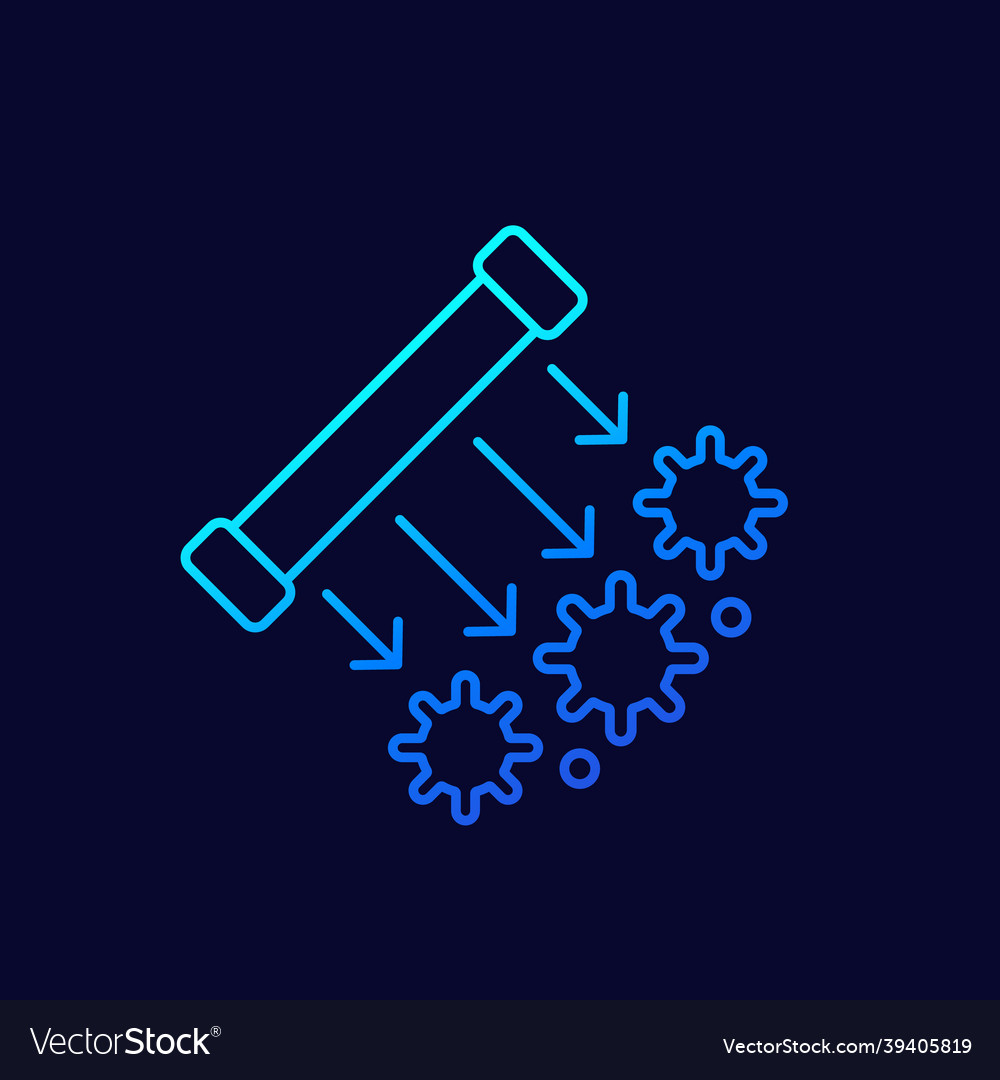 Uv light sterilization uv-c lamp line icon