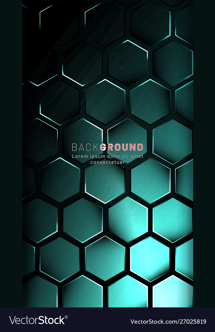 Vertical hexagon background gradient color light vector image Vertical hexagon background gradient color light