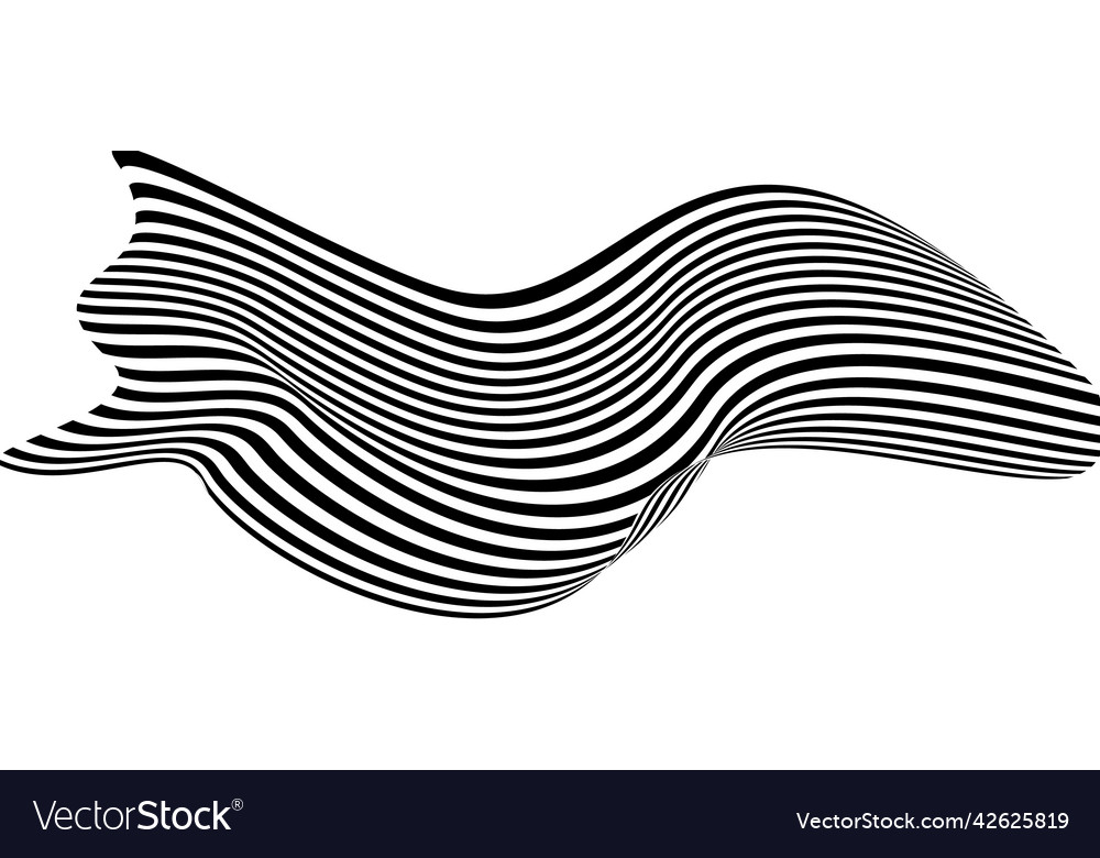 Waving flag as a brush stroke with zebra texture vector image Waving flag as a brush stroke with zebra texture