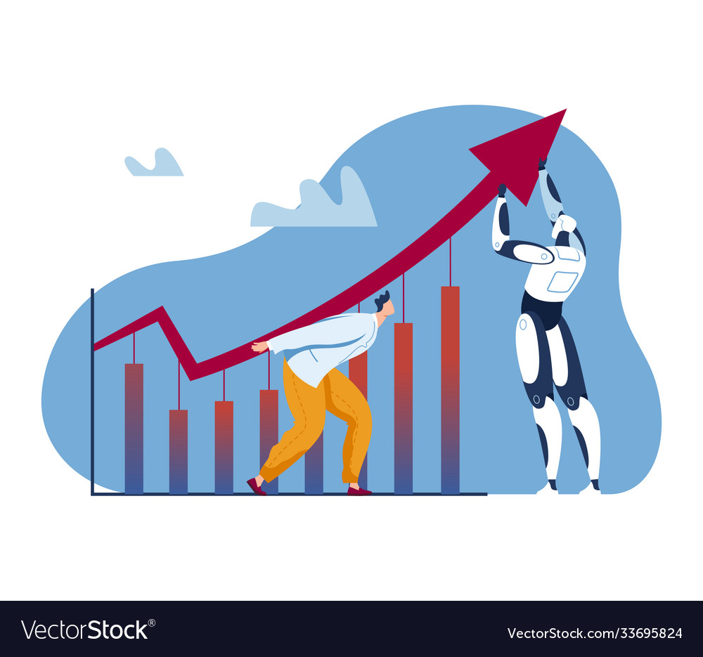 Ai growth business robot success concept Vector Image