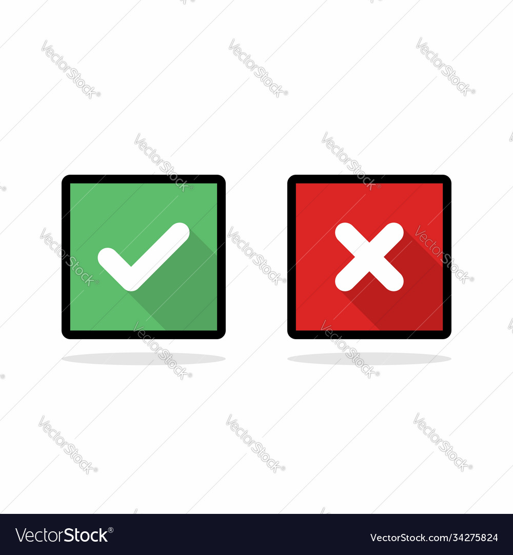 Check and wrong marks tick cross
