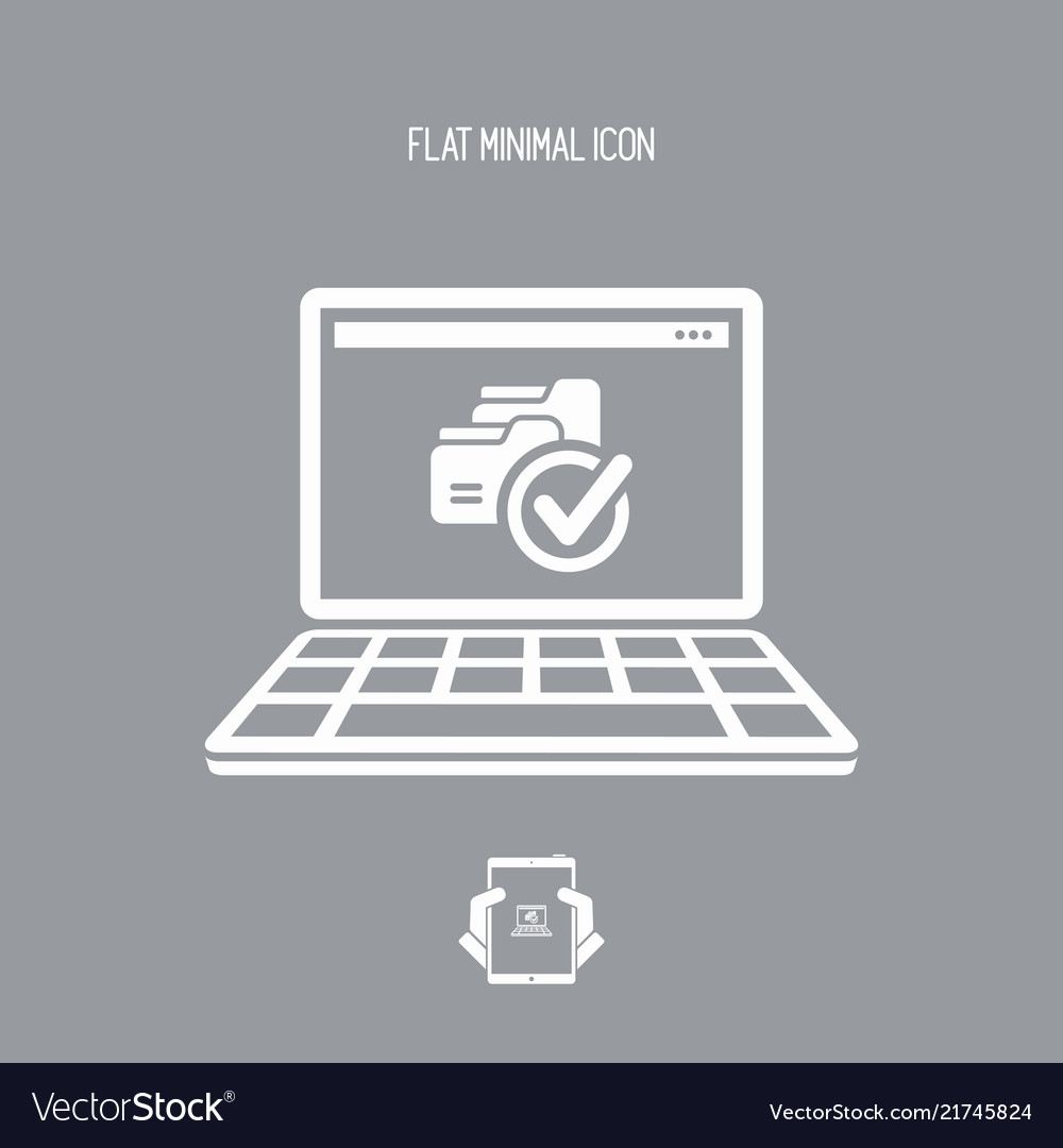 Check copy folder - flat minimal icon