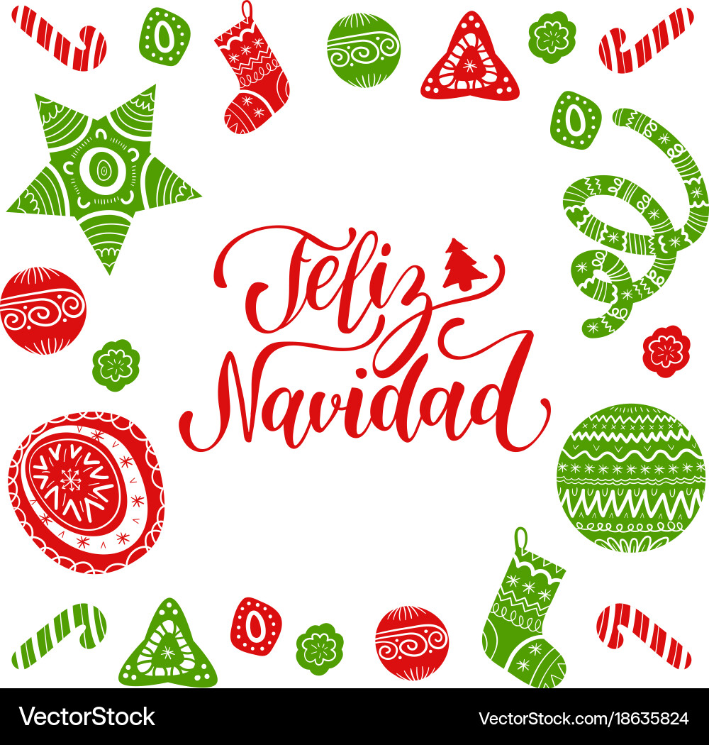 Feliz navidad translated merry christmas Vector Image