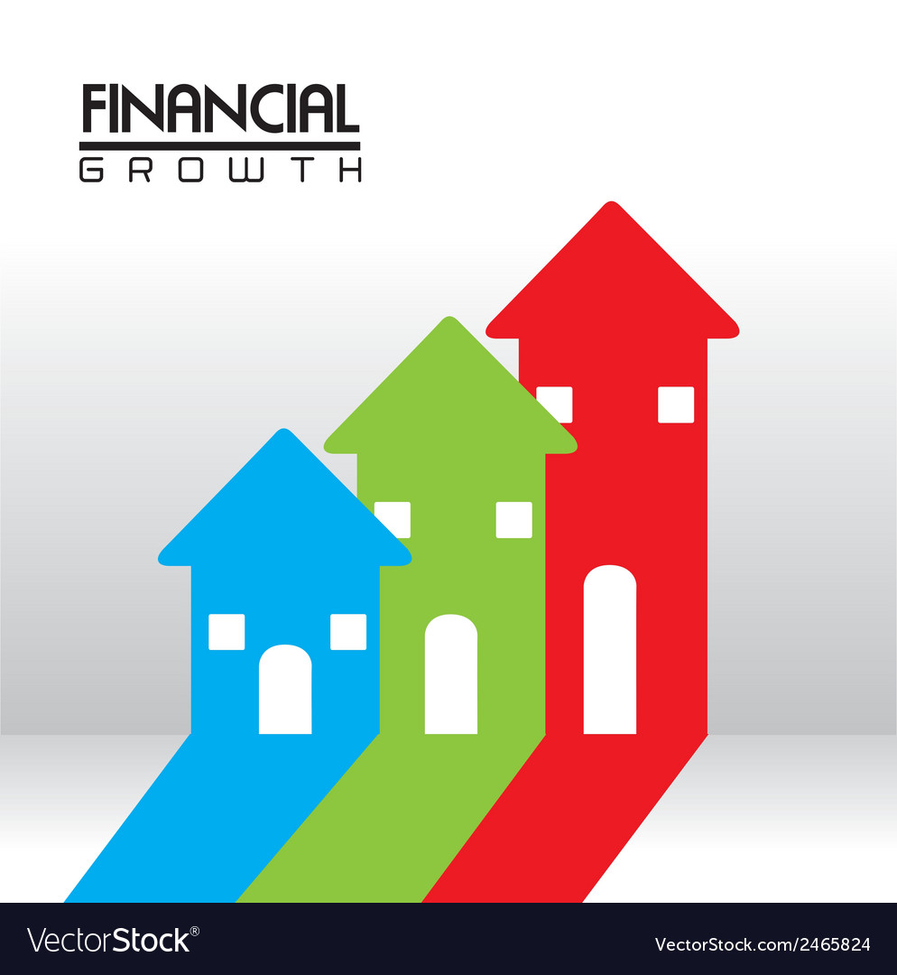 Financial growth over gray background