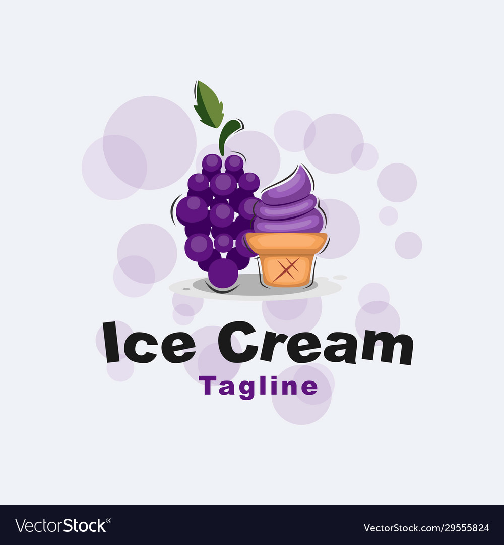 Grape ice cream logo design