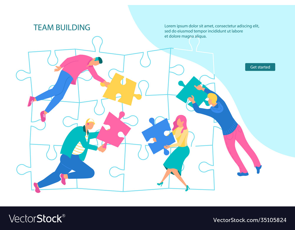 Landing webpage template team building