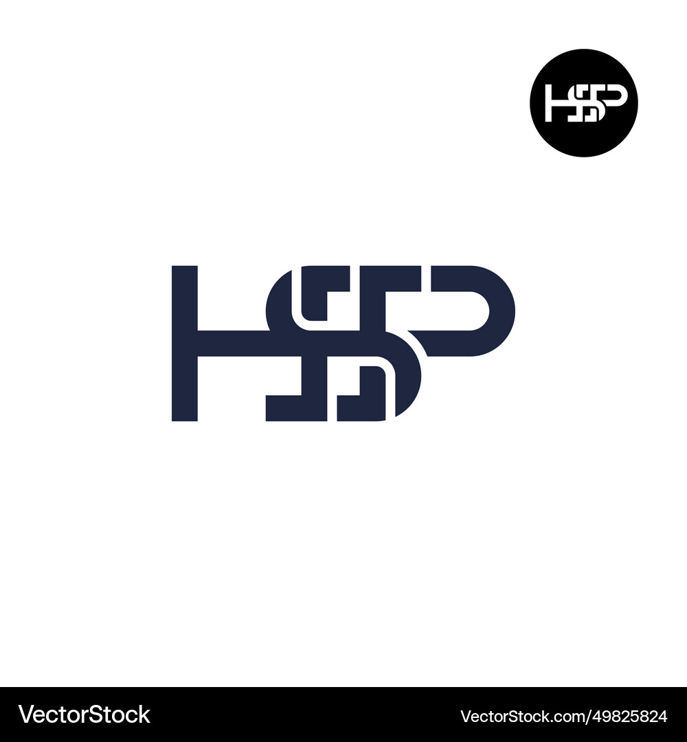 Letter hsp monogram logo design Royalty Free Vector Image