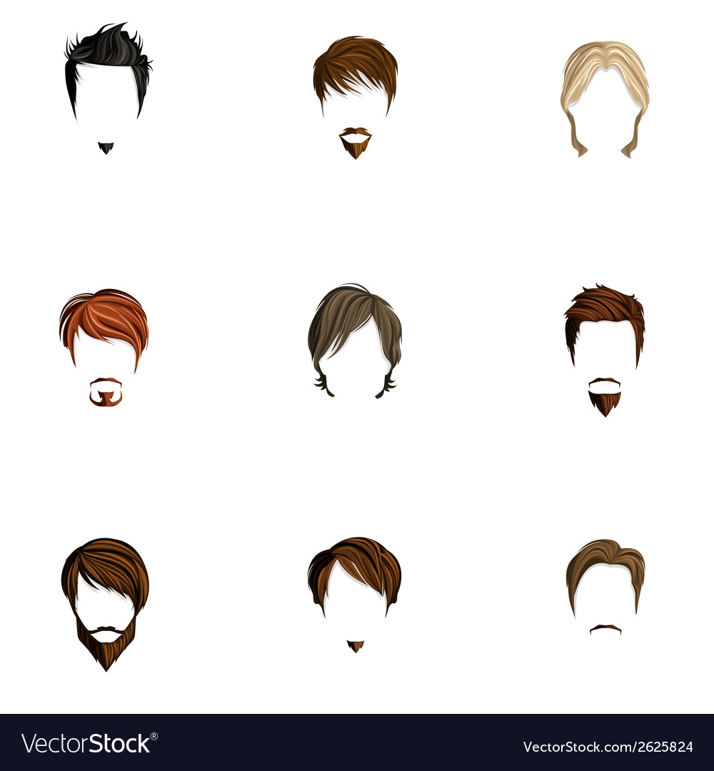 Man hair style set Royalty Free Vector Image - VectorStock Man hair style set Royalty Free Vector Image - VectorStock