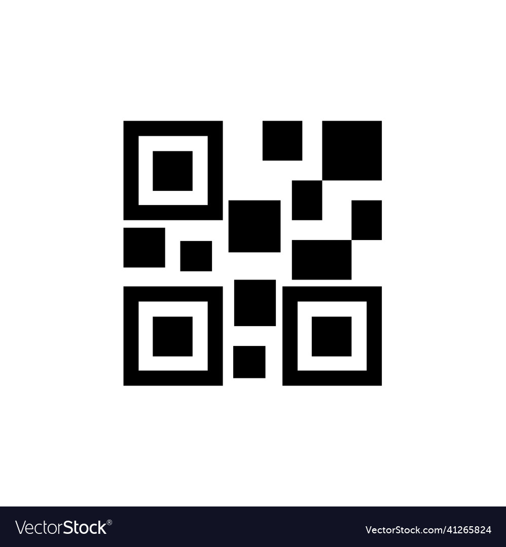 Qr code icon isolated on white sign and symbol Vector Image