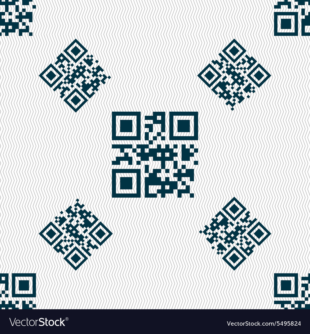 Qr code icon sign seamless pattern with geometric