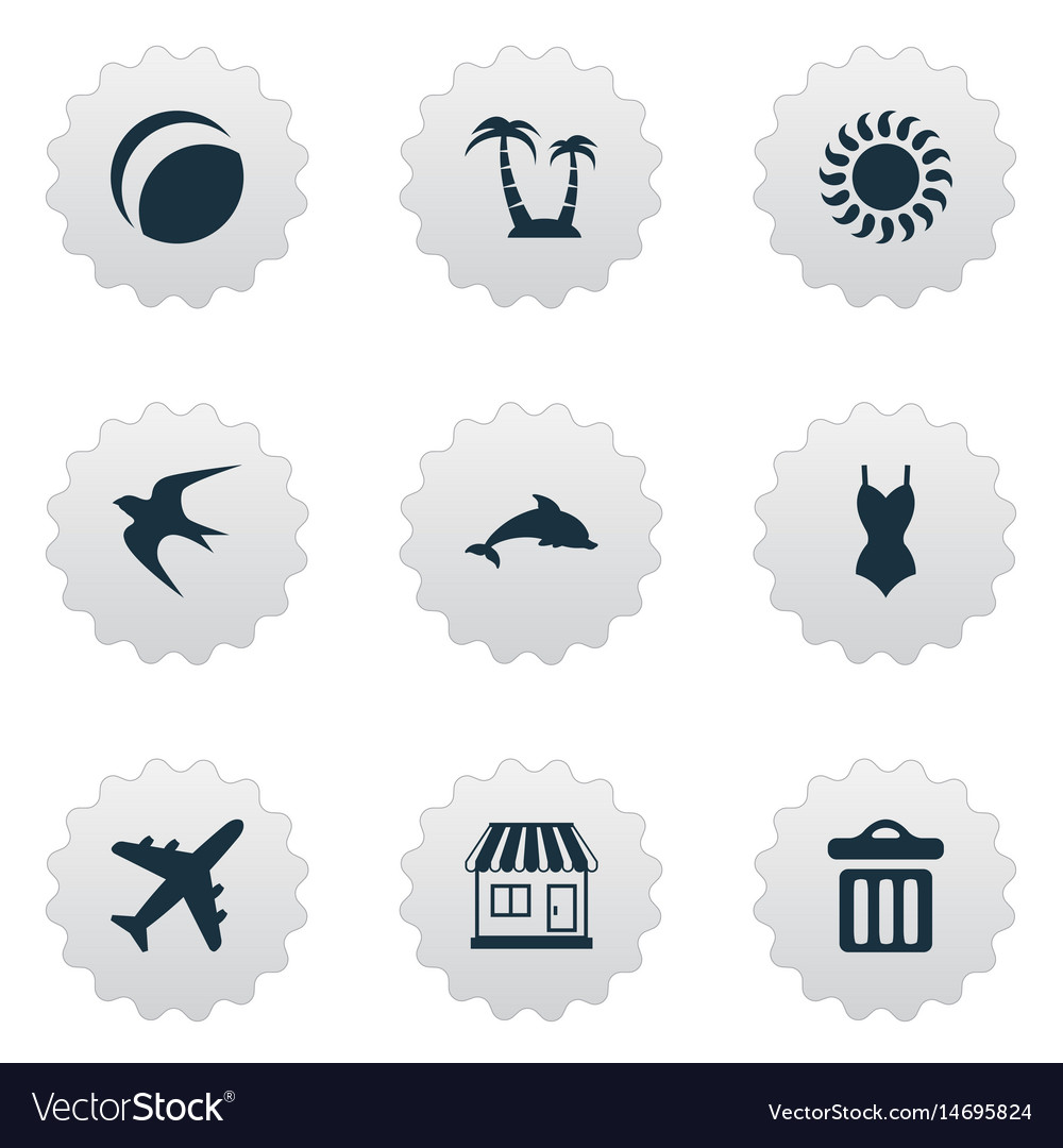 Set of simple seaside icons
