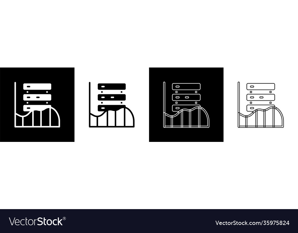 Set server data web hosting icon isolated vector image Set server data web hosting icon isolated