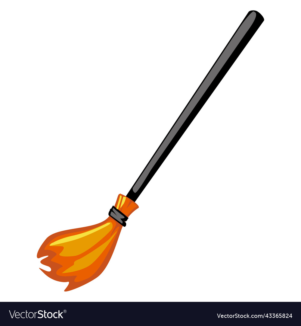 Witch broom icon symbol halloween