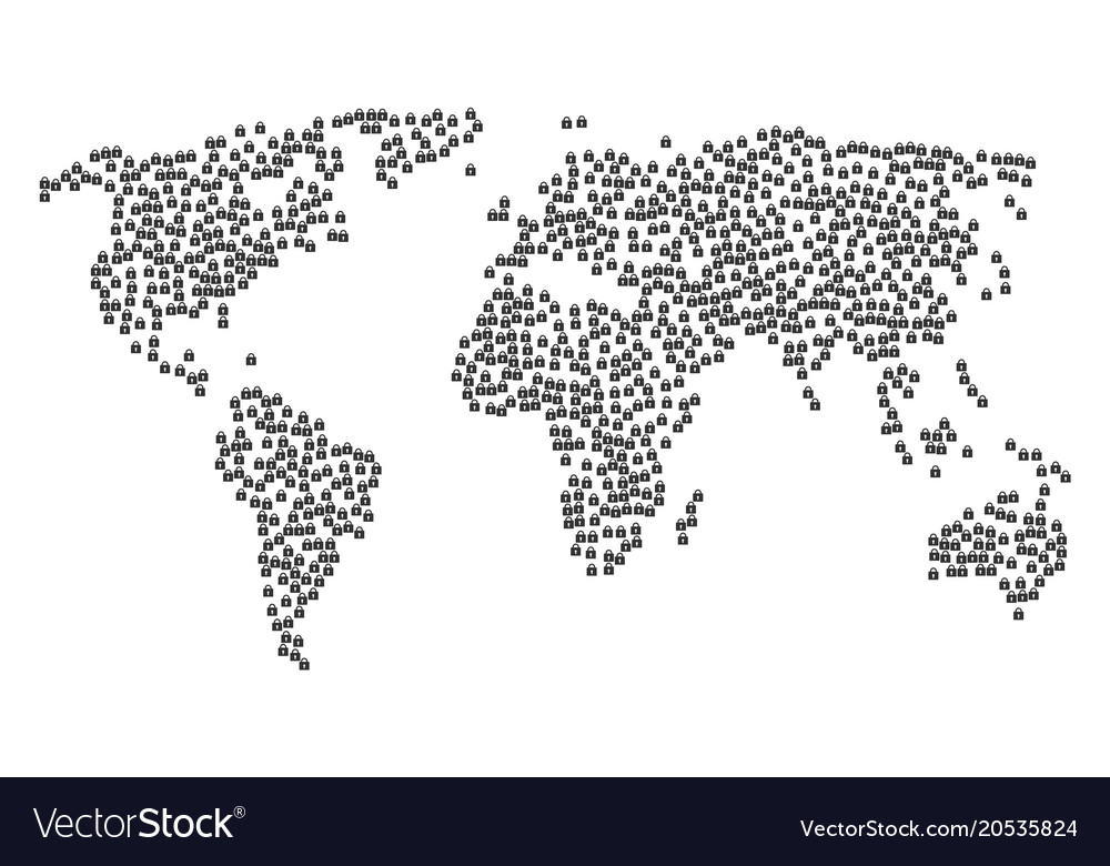 World map pattern of lock items