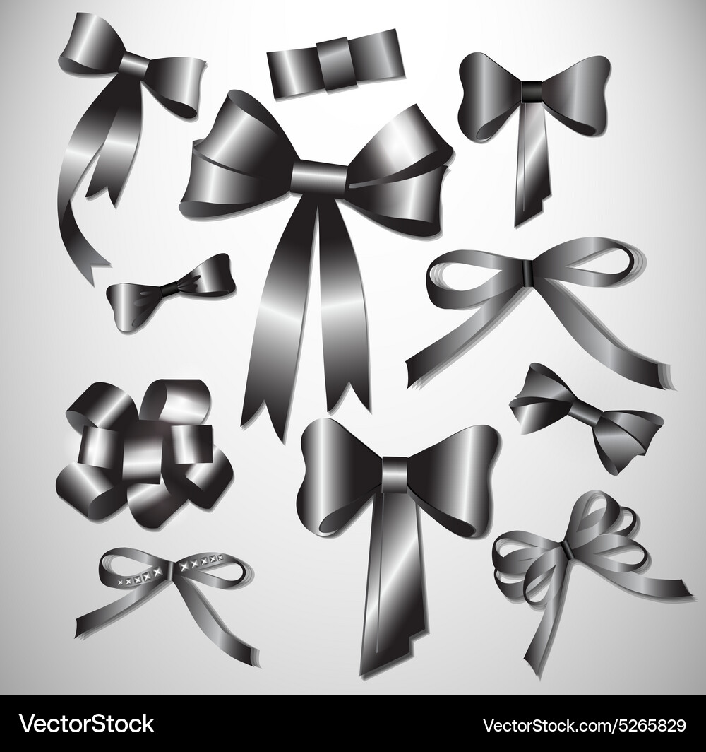 Bow collection Royalty Free Vector Image - VectorStock