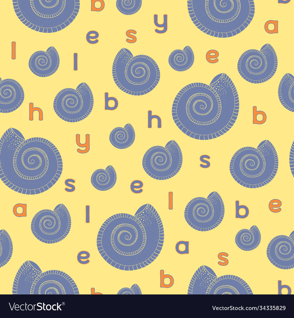 Children pattern seamless with seashell Vector Image Children pattern seamless with seashell