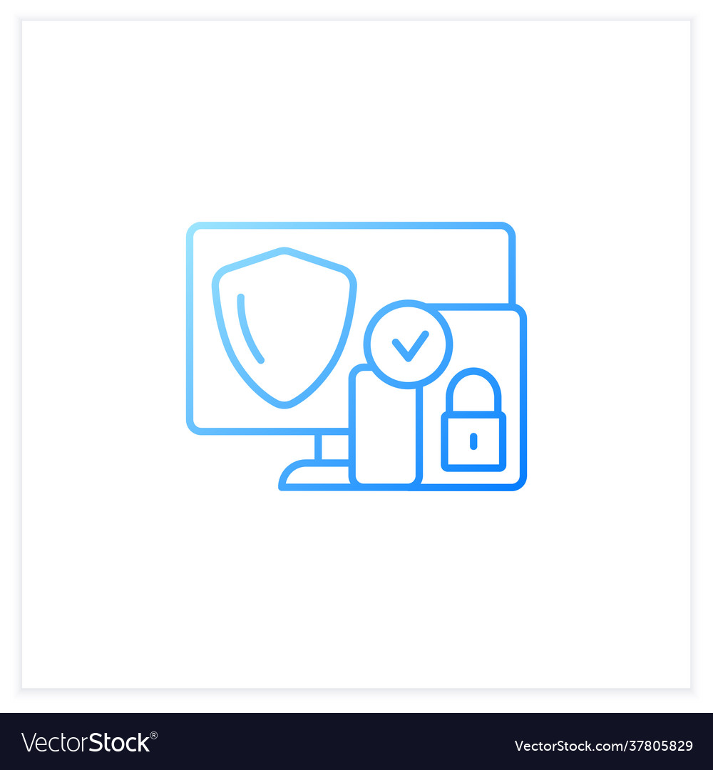 Cross platform security gradient icon vector image Cross platform security gradient icon