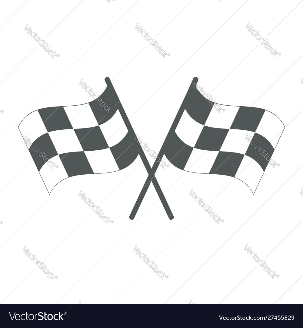 Crossed checkered flags finish user interface Vector Image Crossed checkered flags finish user interface