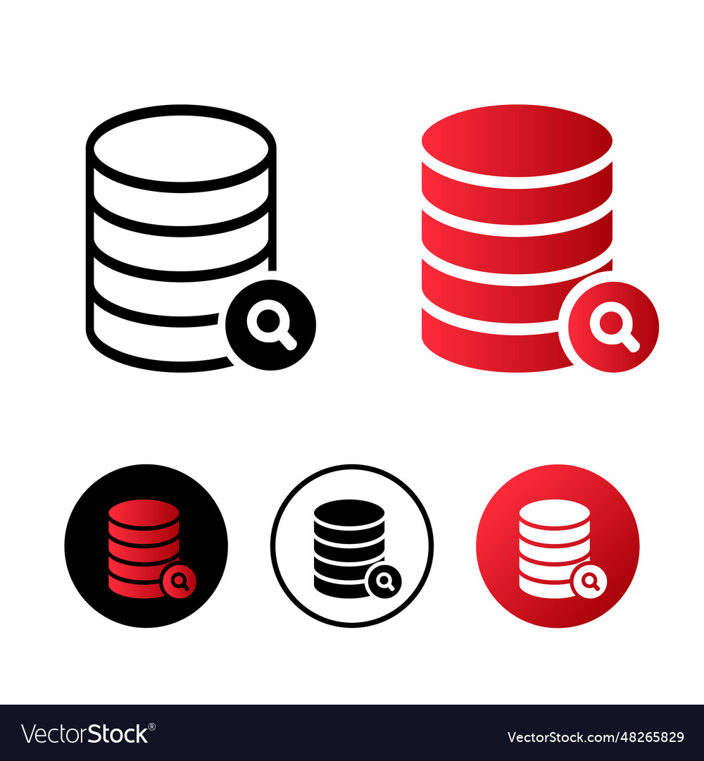 Database search icon vector image Database search icon