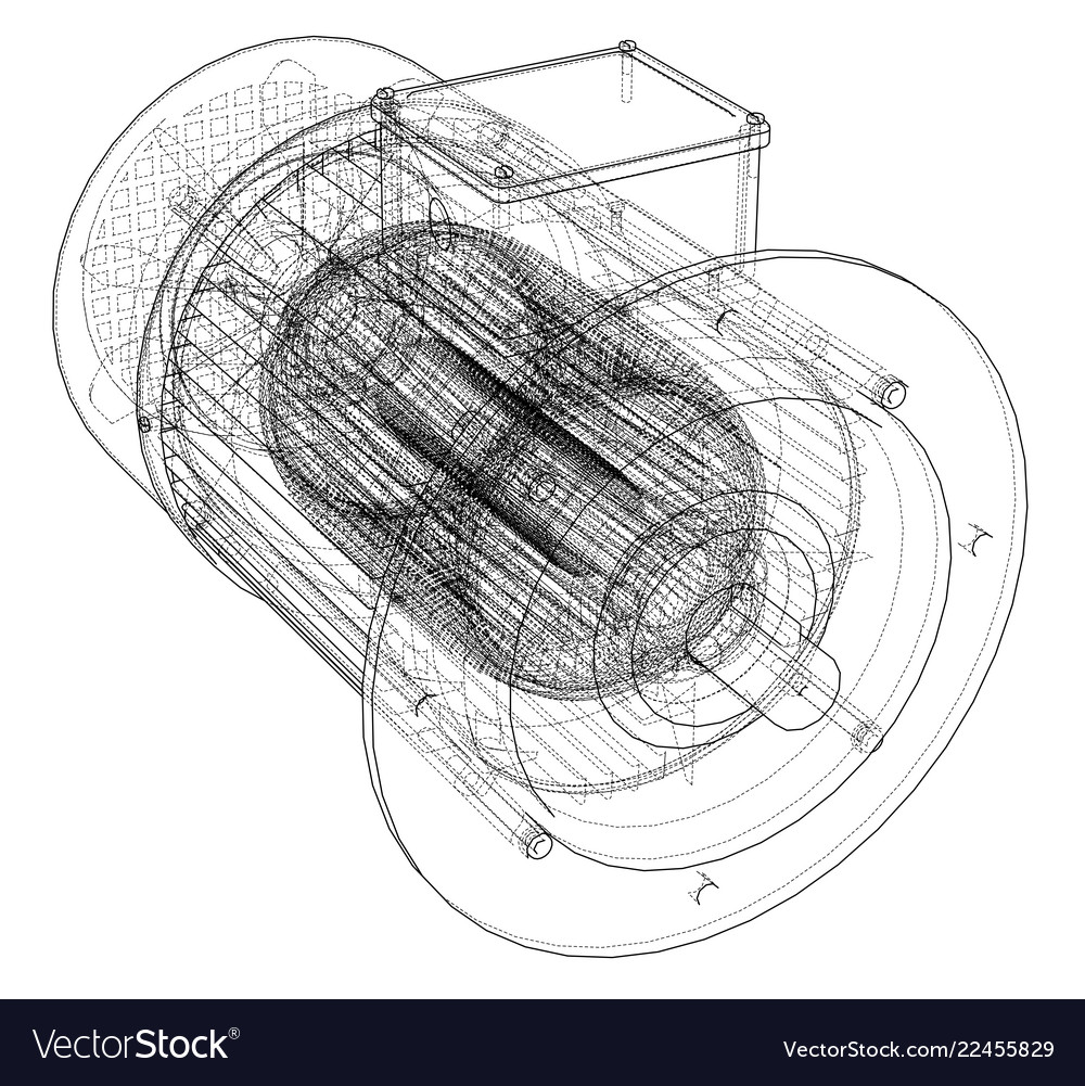 Electric motor sketch Vector Stock Vector Image  Art  Alamy