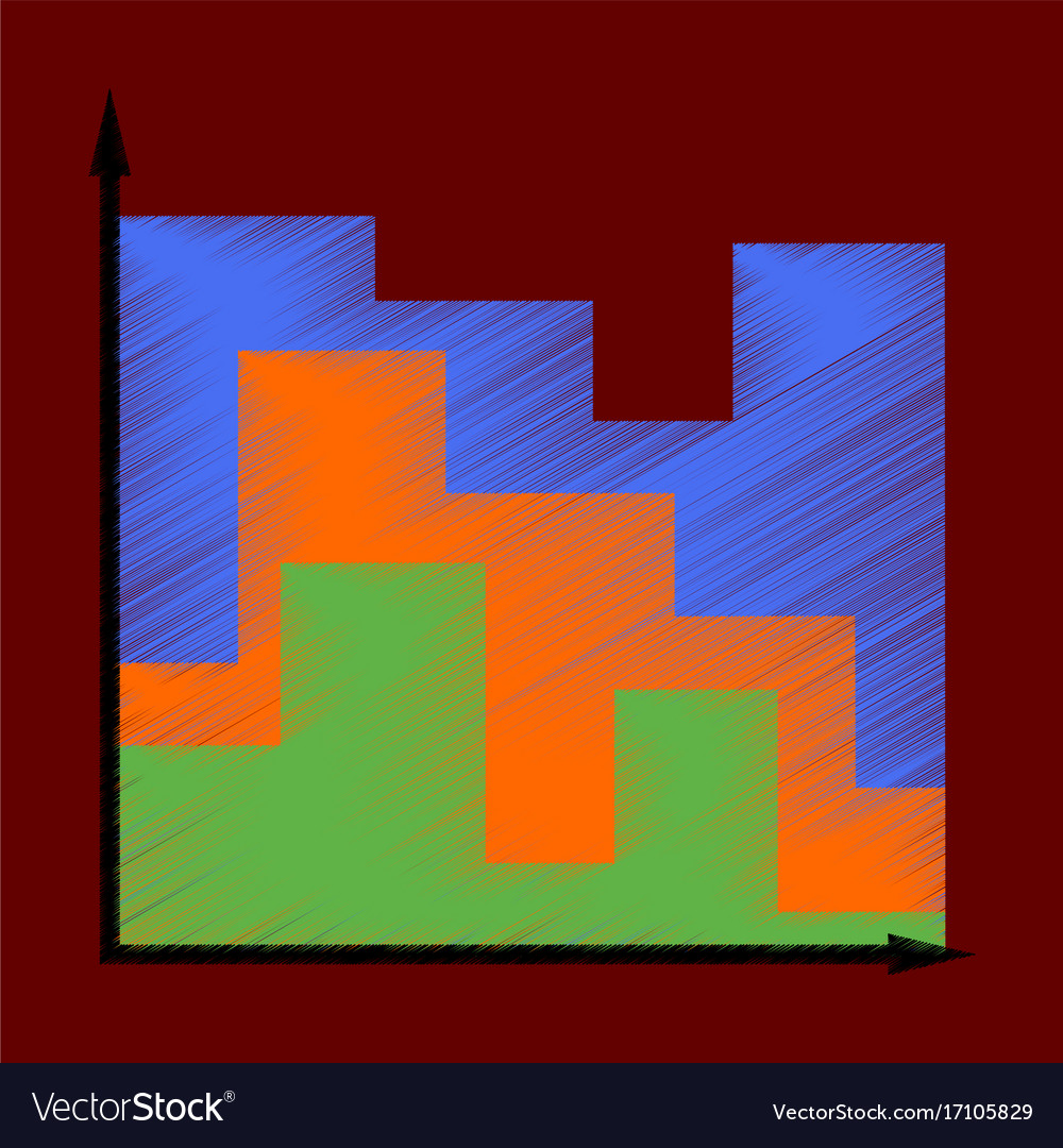Flat shading style icon 3d chart