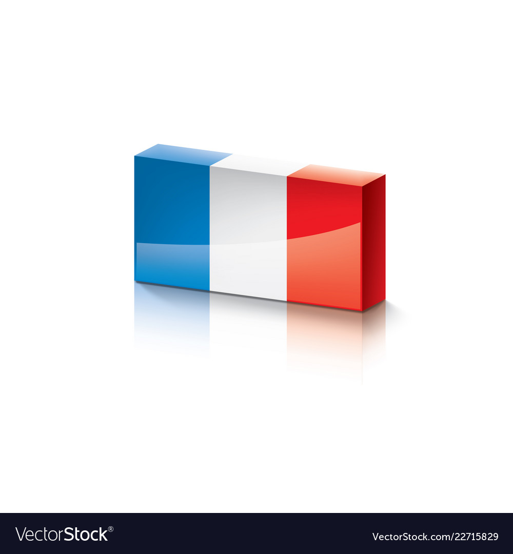 France flag on a white