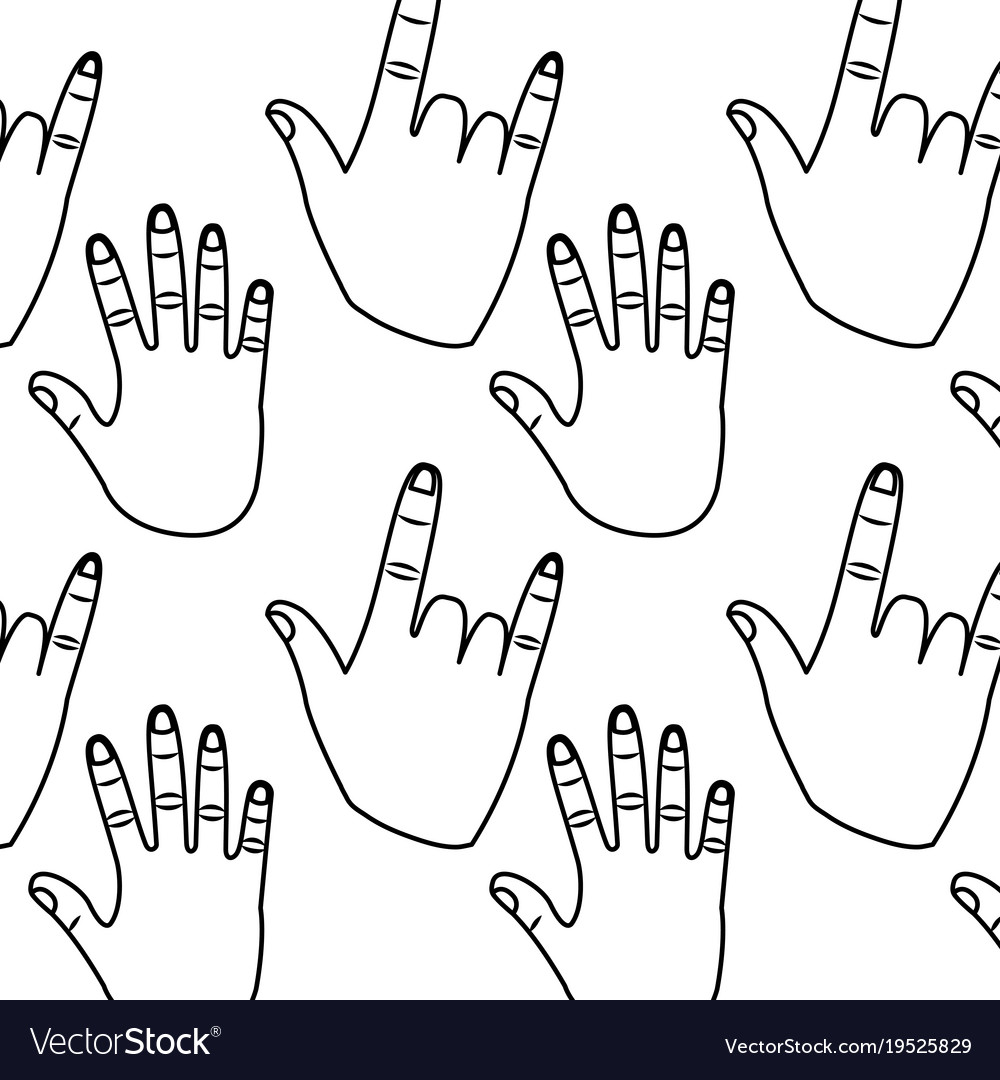 Hands showing five fingers rock and roll pattern