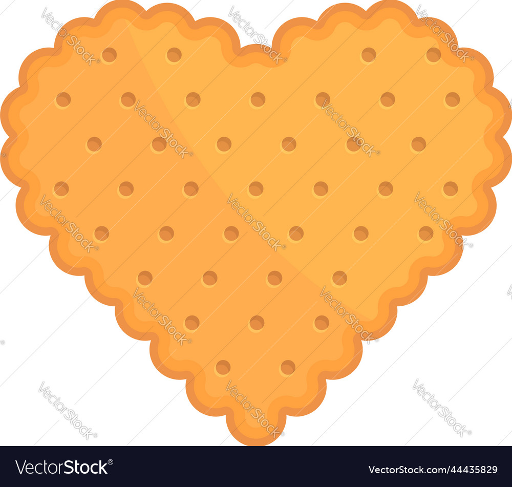 Heart cracker icon cartoon cookie food Royalty Free Vector