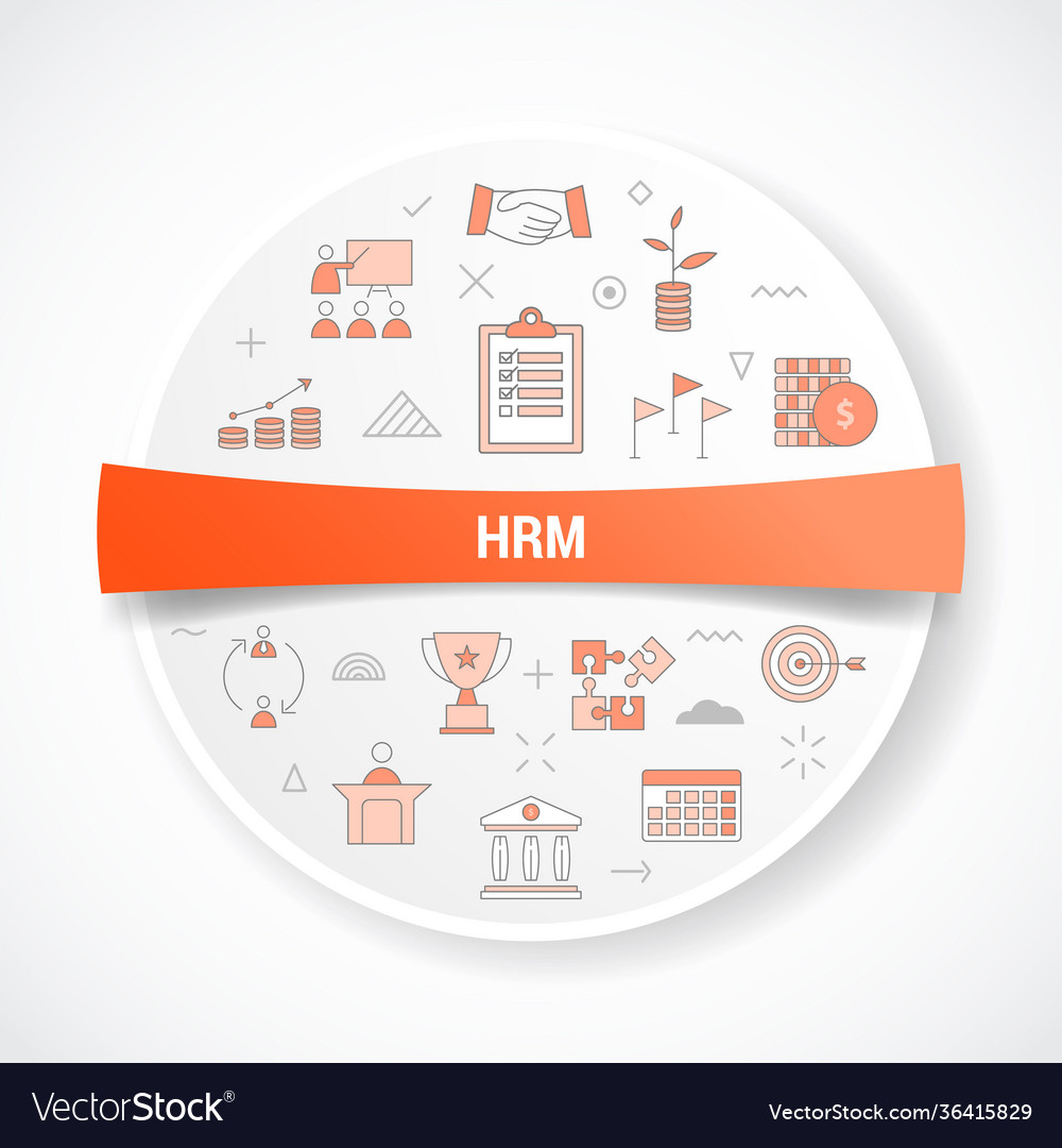 Hrm human resource management concept with icon