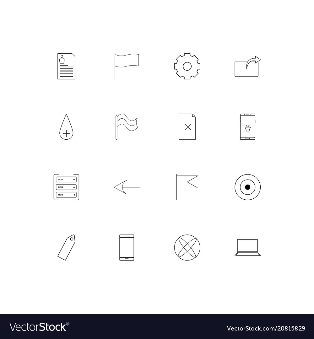 Internet technologies linear thin icons set