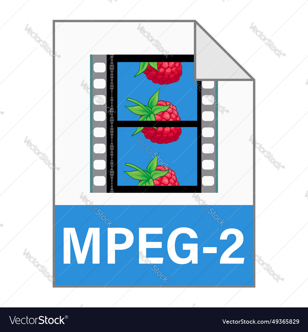 Modern flat design of mpeg-2 file icon for web vector image Modern flat design of mpeg-2 file icon for web