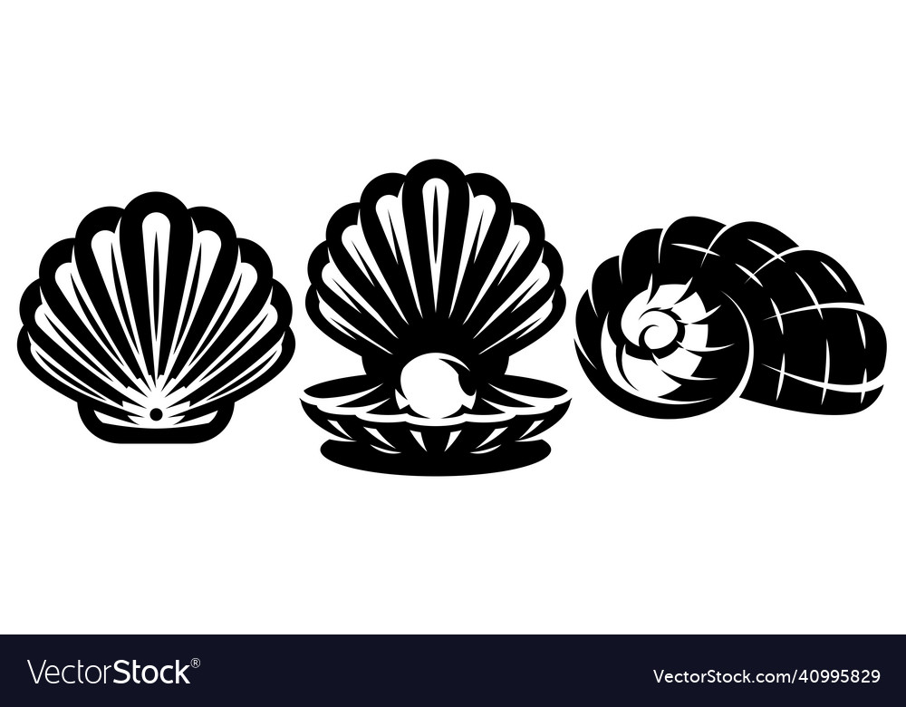 Monochrome Set Of With Sea Royalty Free Vector Image Monochrome Set Of With Sea Royalty Free Vector Image