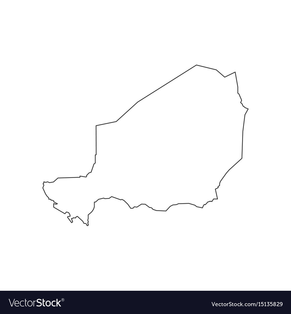 Niger map silhouette Royalty Free Vector Image