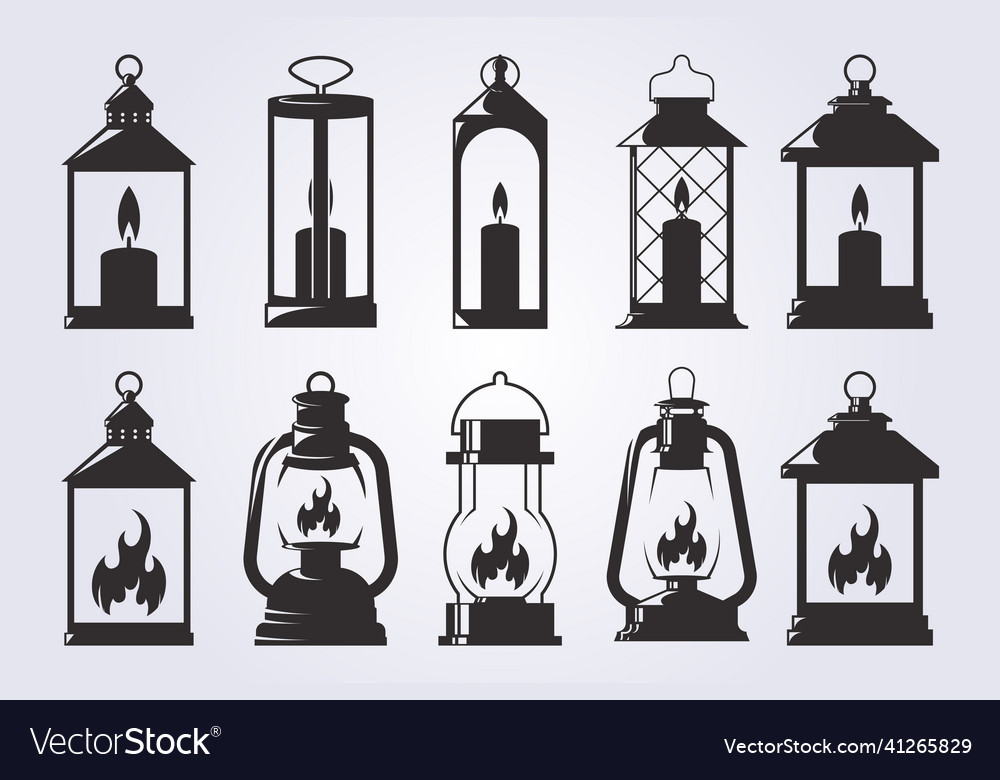 Set and bundle and various silhouette lantern