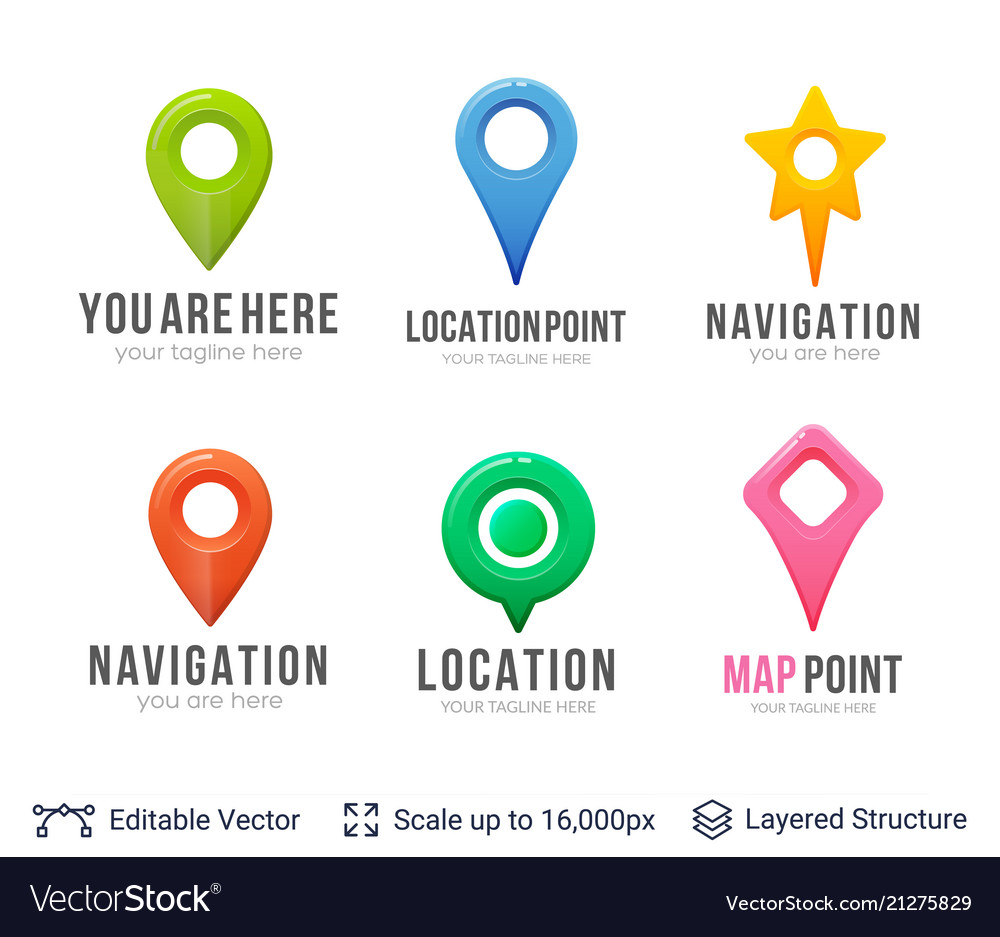 Set von Kartenpositionspointern vector image Set von Kartenpositionspointern