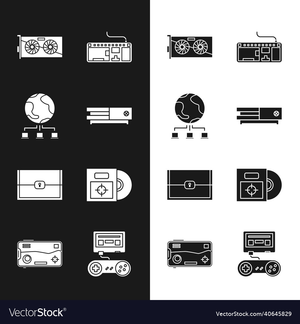 Set video game console computer network graphic Vector Image Set video game console computer network graphic