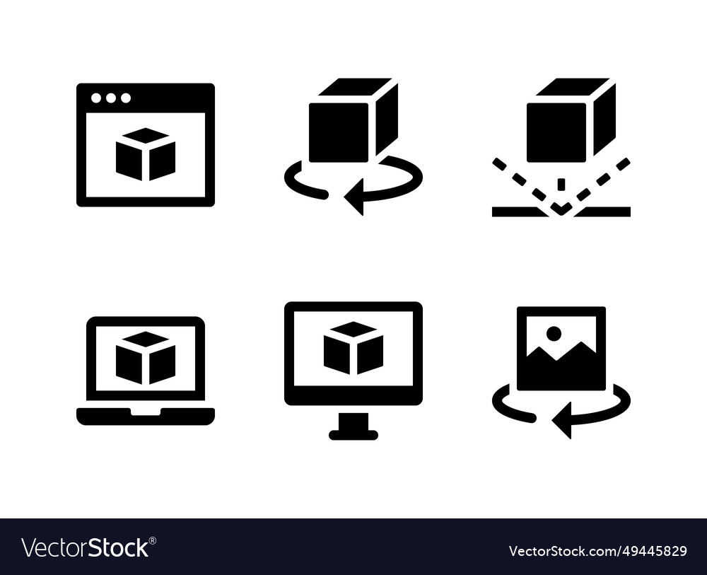 Simple set of virtual reality related line icons
