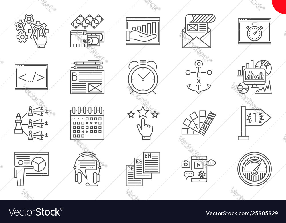 Thin line icons set search engine optimization