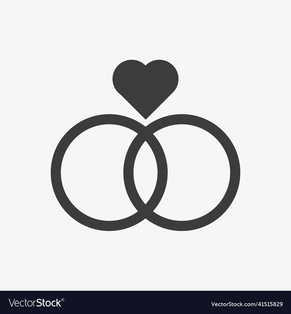 Wedding ring icon on white background