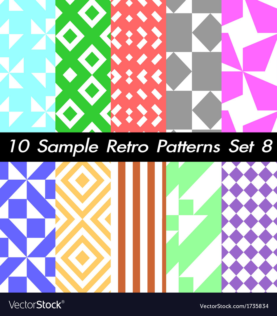 10 retro patterns textures set 8