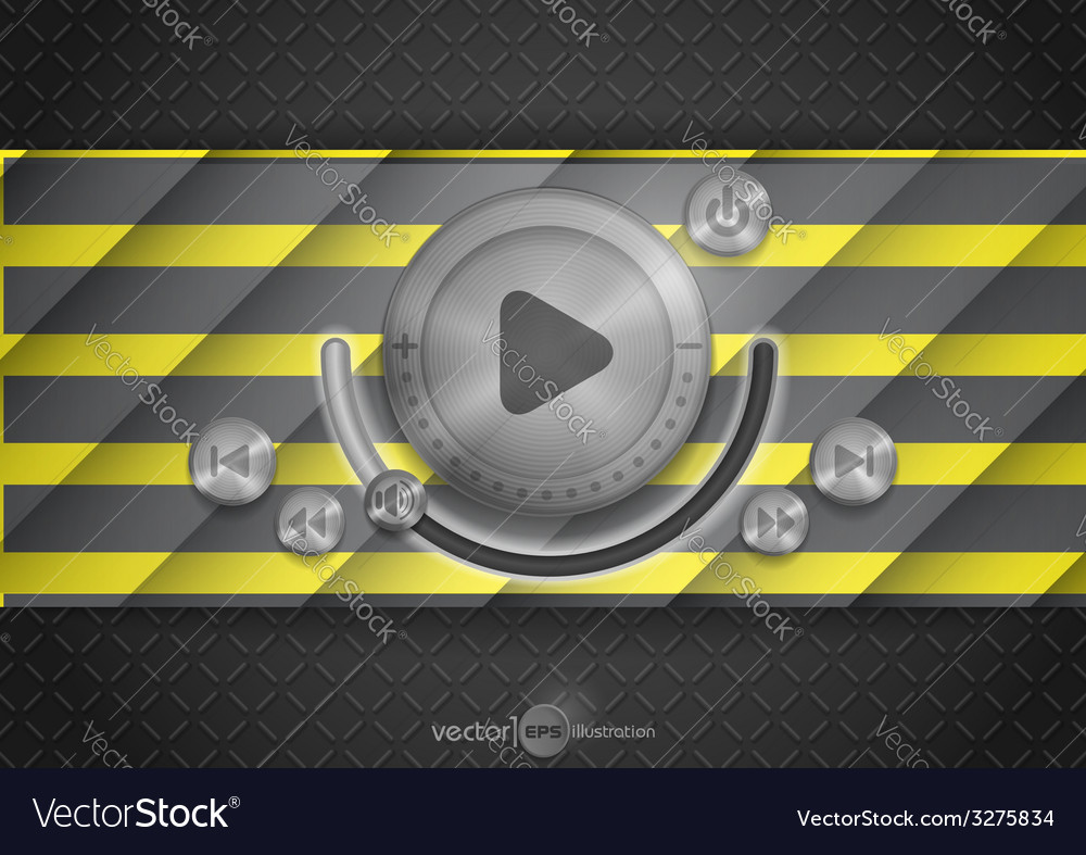 Abstract technology app icon with music button