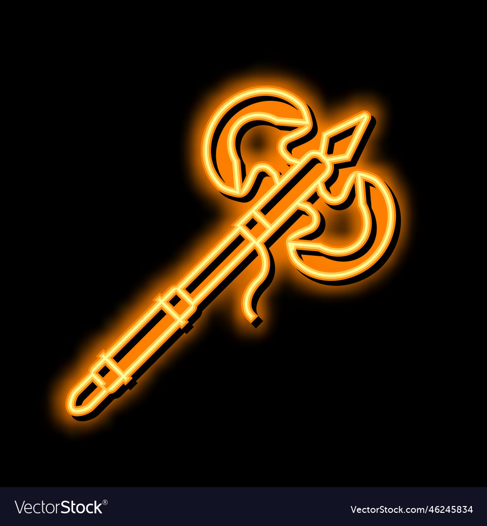 Ax weapon neon glow icon Royalty Free Vector Image