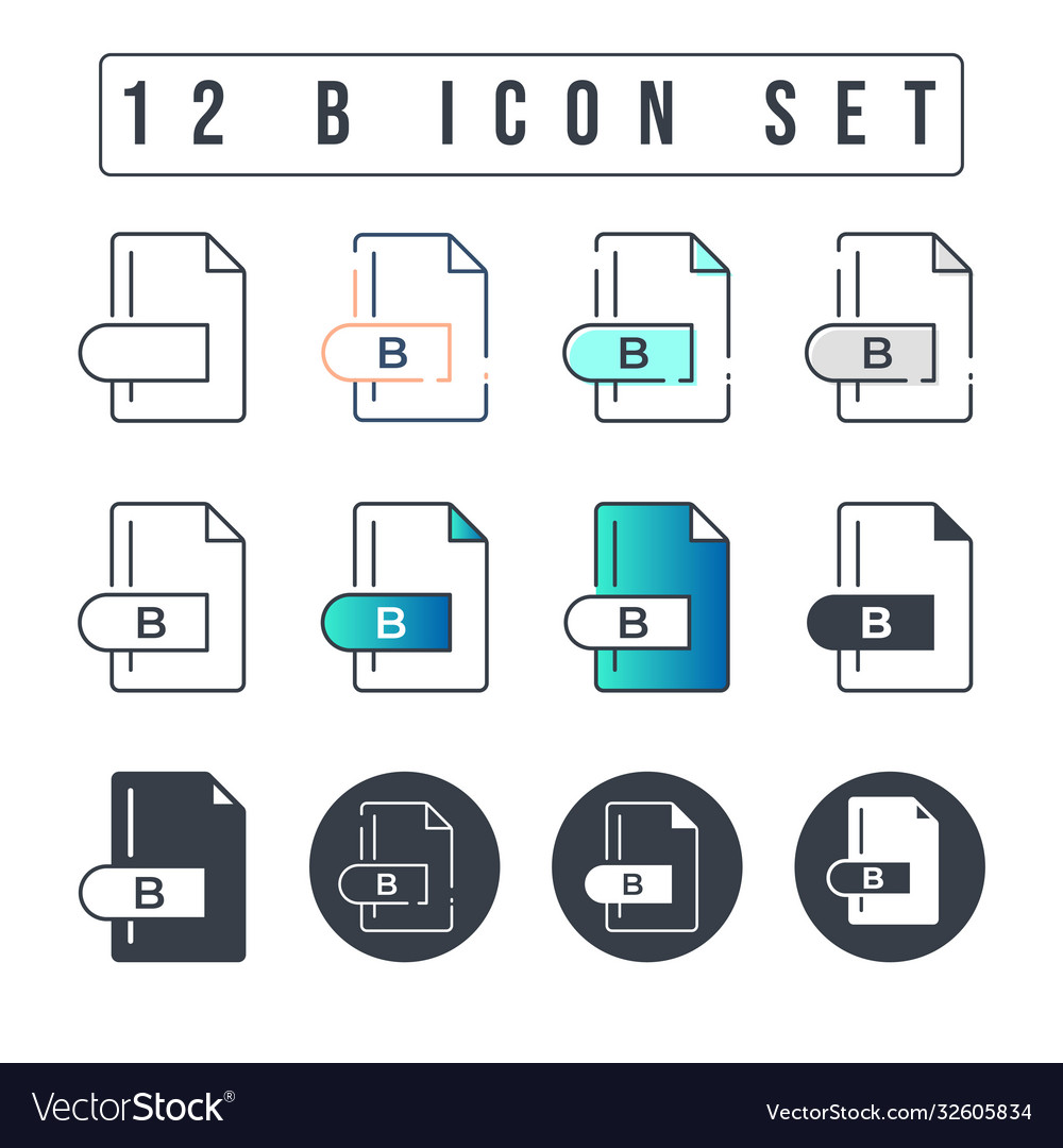 B file format icon set 12
