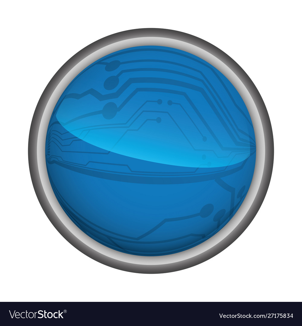 Blue button with circuit