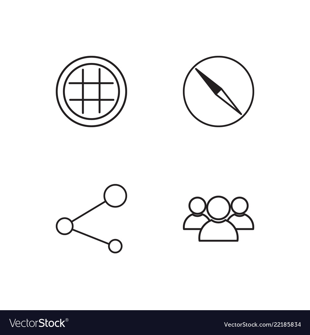 Business simple outlined icons set